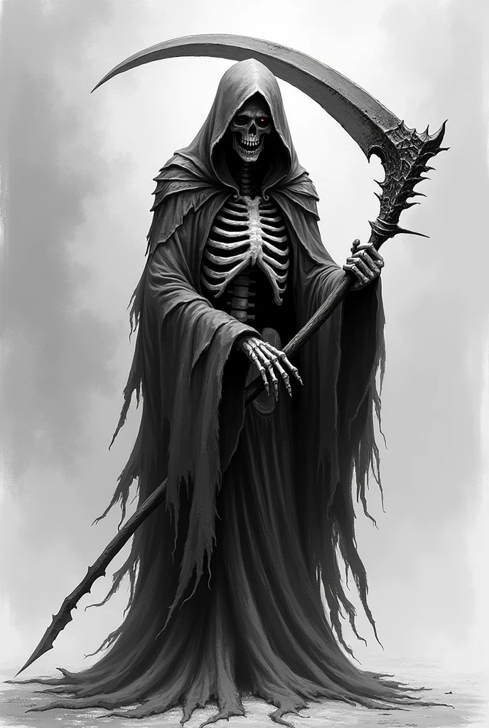 Black and white drawing representing death
