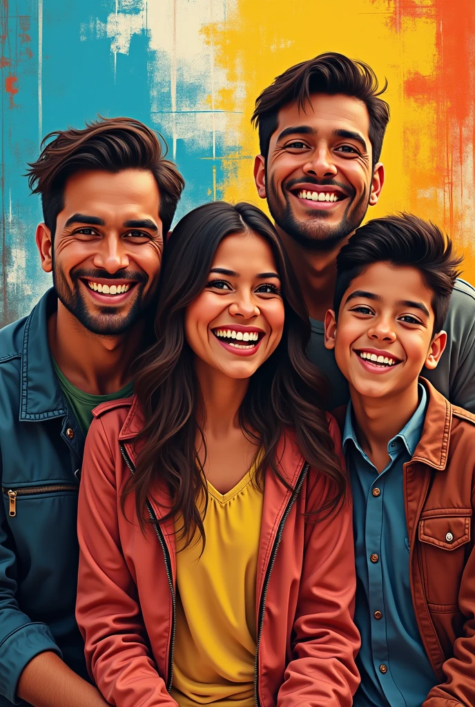 Text of "Bahena family" with modern extroverted background, rey, empire 