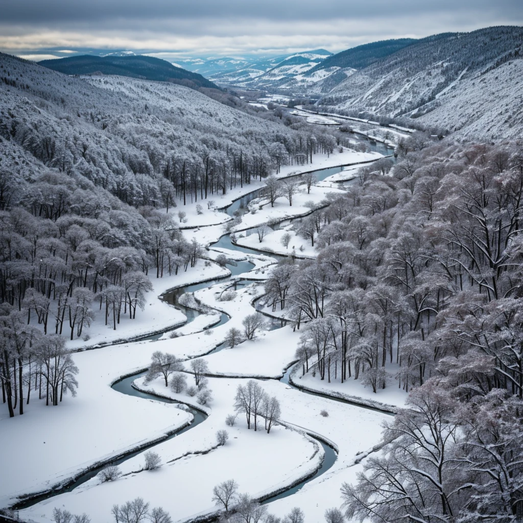 rivers of blood in a snowy landscape