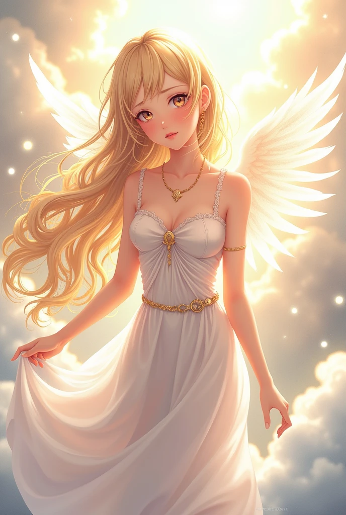 Beautiful Angel girl anime, blonde hair