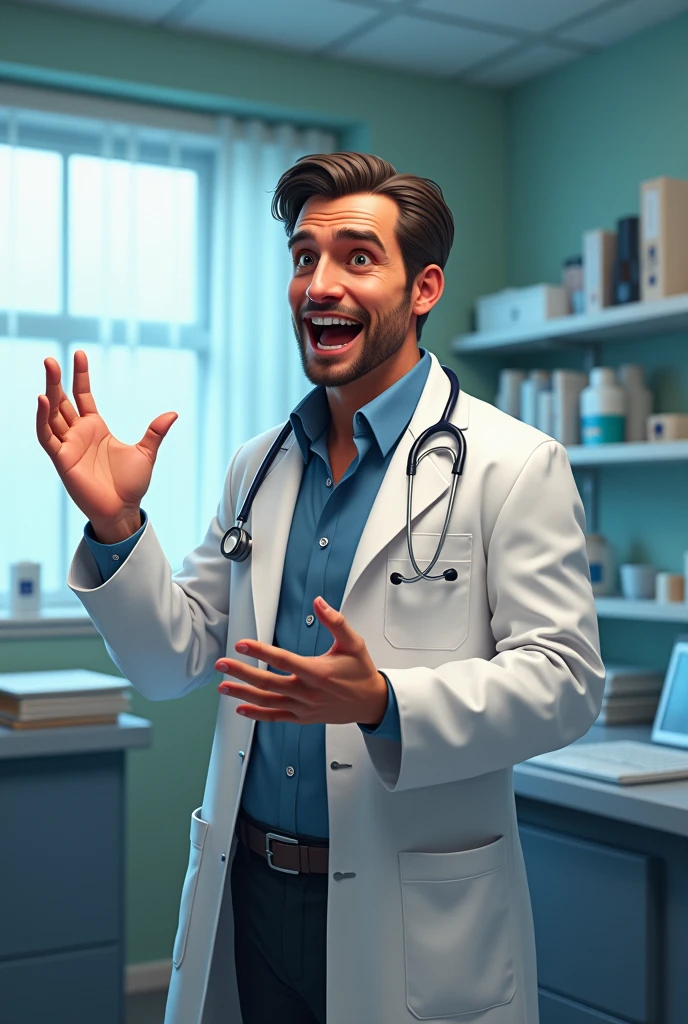 Doctor speaking animatedly