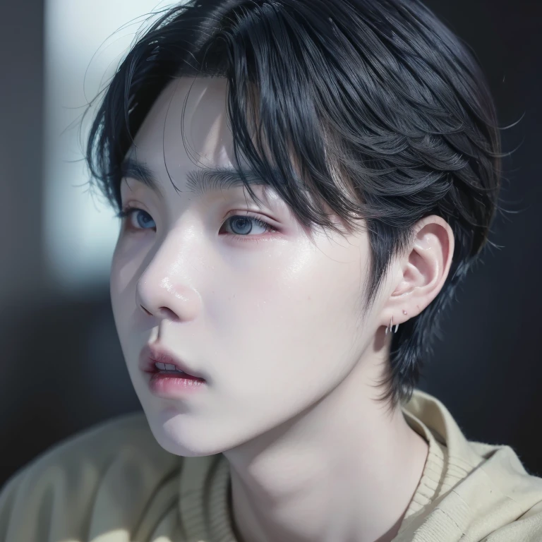 tr_suga0, Solo, male, (masterpiece, ultra quality, high resolution, 8k, intricate: 1.2), (detailed face:1.2), handsome, Young Korean man, 1boy, ((realistic)),