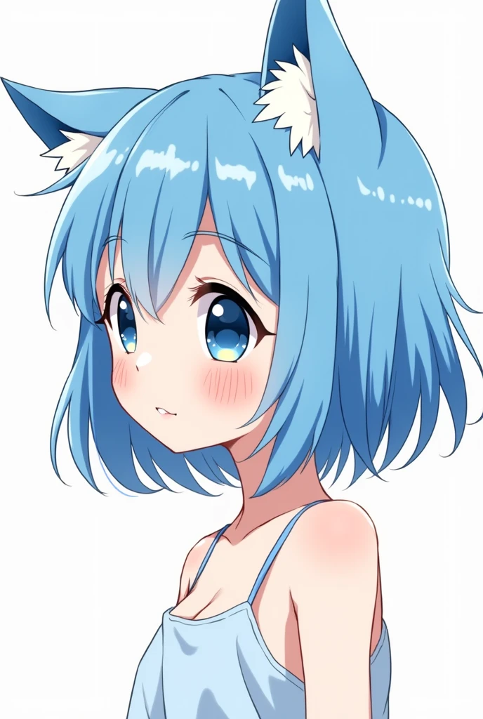 anime girl with blue hair and cat ears, 2d anime style, ayanami, 2 d anime, anime moe art style, by Shitao, rem rezero, 4K anime-style, 2d art, 2d art, anime girl profile, dos arknights, by Puru, no type, por Kamagurka, Also