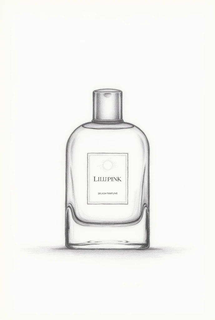 A jar of splash perfume from the lilipink brand as a simple pencil drawing