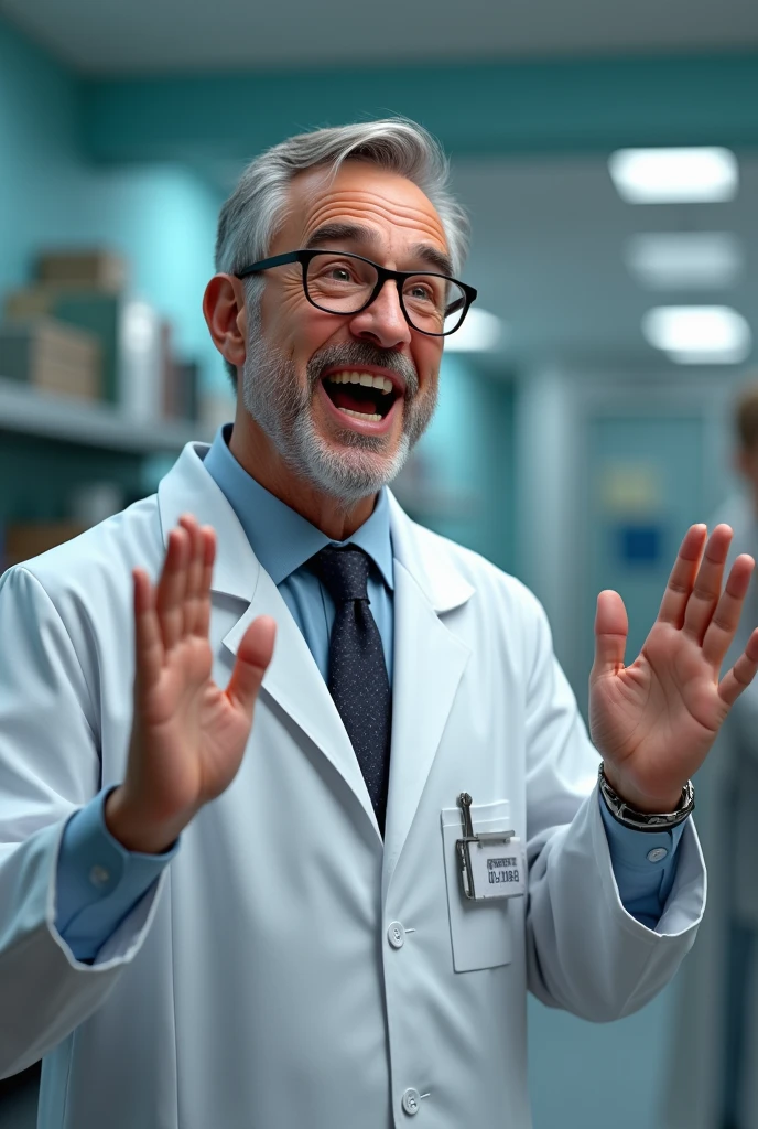Doctor speaking animatedly