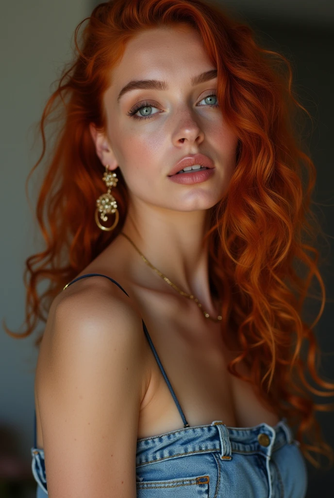 very detailed, 16K high resolution, incredibly detailed image, cinematic, best quality, masterpiece, realistic, detailed face, detailed background, mystical, dramatic lighting, A girl, 20 years old, she is alone, beautiful, natural red hair, straggly and messy wavy hair. Extremely detailed facial expressions with sharp and piercing green eyes. A delicate, slightly cheeky face, subtly made up. ((She is tattooed and pierced, large tubes in her ears.)), She has (very small breasts) and a slim figure, in good shape. Her height is about 1.70 meters. She lies naked on the beach sunbathing.