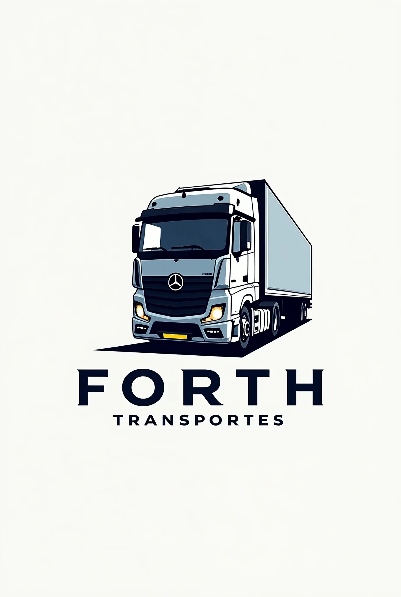 Create a logo for a transport company named Forth Transportes, include a truck in the logo.