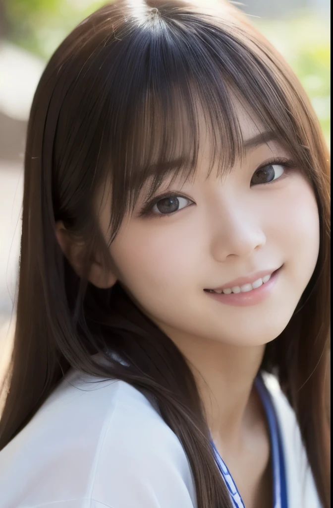best quality, face focus, soft light, ultra high res, (photorealistic:1.4), RAW photo,(Shinozaki Ai), white skin, kawaii, 1 Japanese girl, solo, cute, (smile), (pupil, lights in the eyes), detailed beautiful face, busty,(high resolution detail of human skin texture),(long hair),(portrait), upper body, white traditional kimono