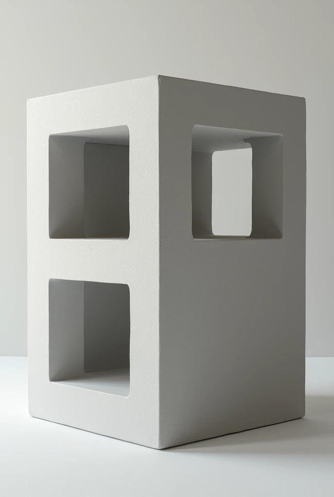 Create me a square block with three square holes
