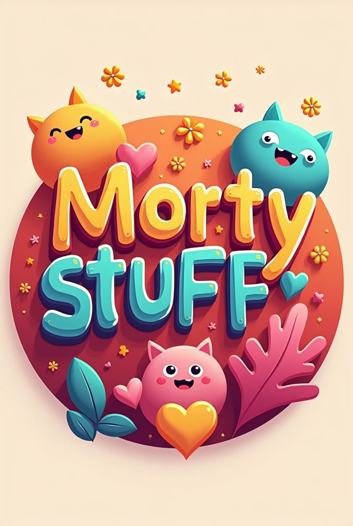 A profile picture with the name of MortyStuff in round shape with bright colors and cozy graphics in round shape
