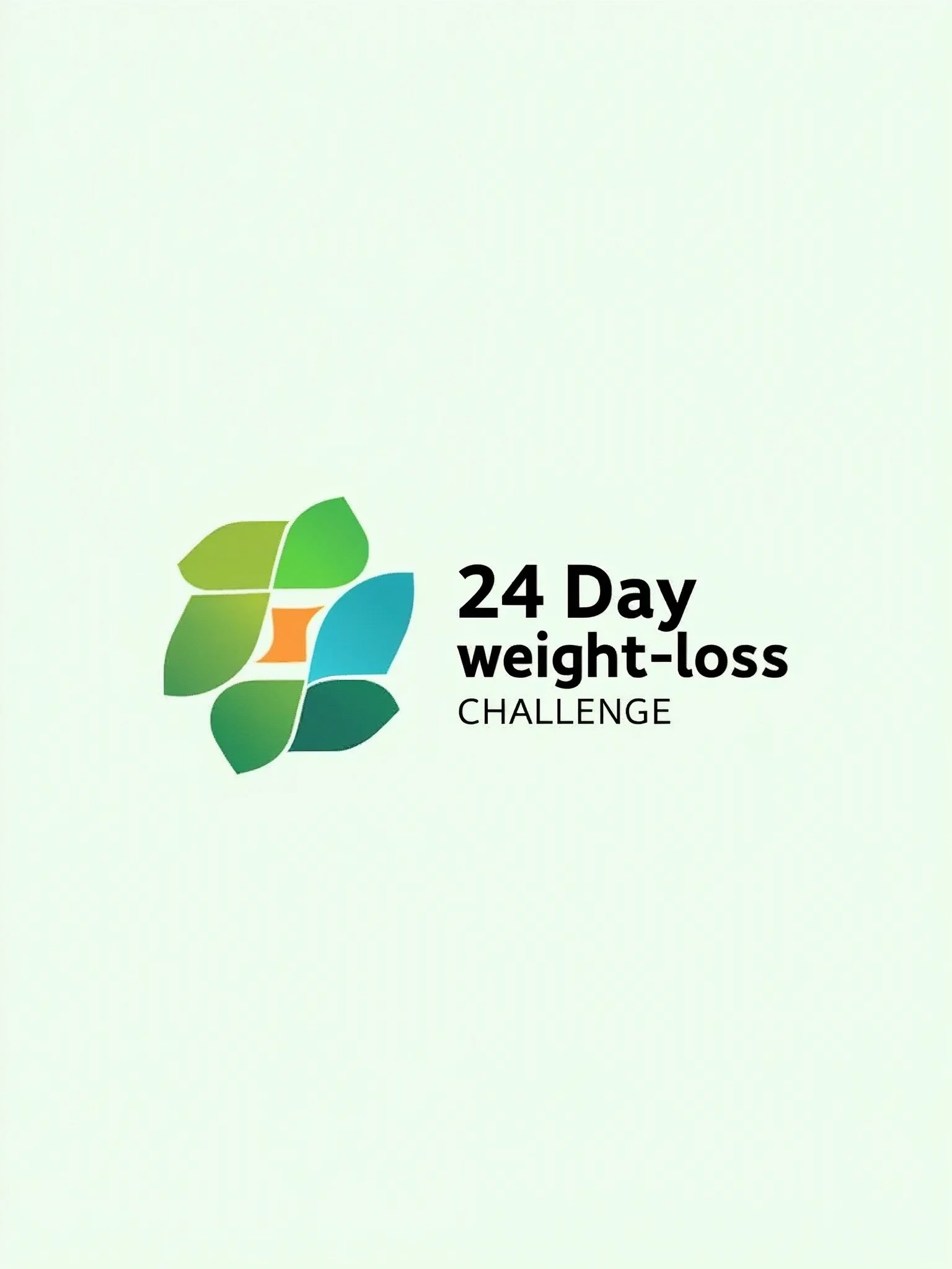 Modern logo for '24 Day Weight Loss Challenge' with green, Blue, and orange colors