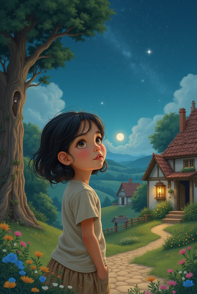 in a quiet village, There lived a girl named Maia, who dreamed of seeing the stars
