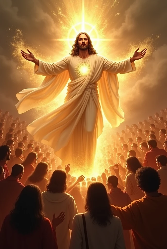 Jesus in power and light and fire embraces Venezuelan