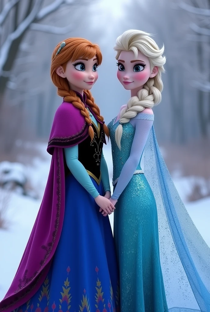 Ana and Elsa from Frozen naked