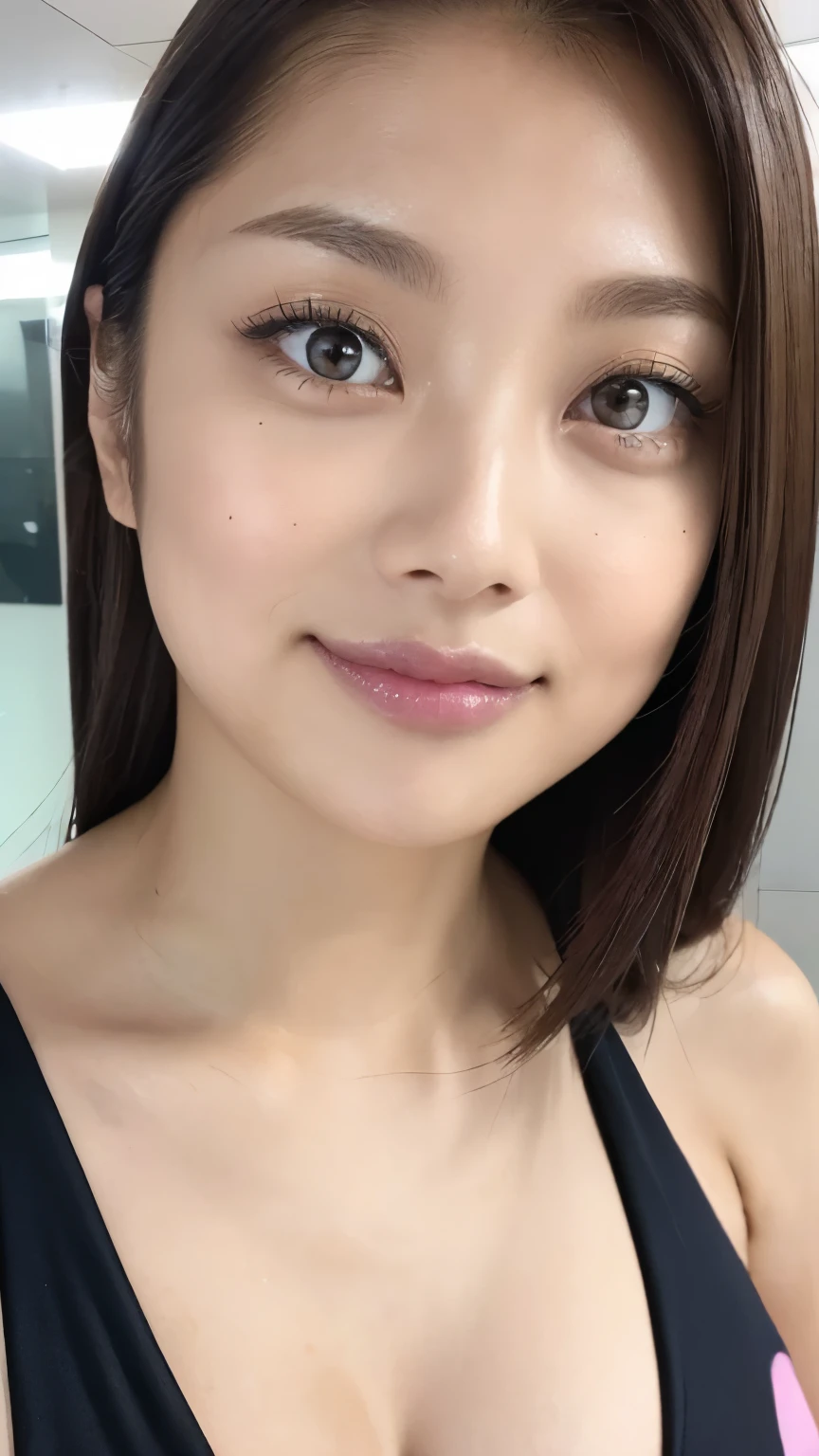 (Highest quality、8k、Award-winning works、Ultra-high resolution)、One beautiful woman、(Wearing a shiny tight swimsuit)、(blonde:1.1)、Bright color contacts、Perfect Makeup、Bright and shiny lipstick、(Very heavy makeup:1.2)、(Deep pink around the eyes:1.1)、Beautiful bright eyeshadow、Heavy makeup around the eyes、(Huge breasts:1.2)、very long wavy hair、(Romantic affection:1.1)、The best smile he had when he saw me、(Many of them emphasize the body line..:1.1)、(Strongly blurred vibrant Harajuku city background:1.1)、(Strongly blurred background:1.1)、Accurate anatomy、(Ultra-high resolutionの完璧な美しい歯:1.1)、Ultra-high definition beauty face、Ultra HD Hair、Ultra HD Shining Eyes、輝くUltra-high resolutionの美肌、Ultra-high resolutionの艶やかな唇, Very detailed, Nose and mouth,Face Focus, Extreme close up of face,Glossy lips with visible lip wrinkles,Perfect Lips
