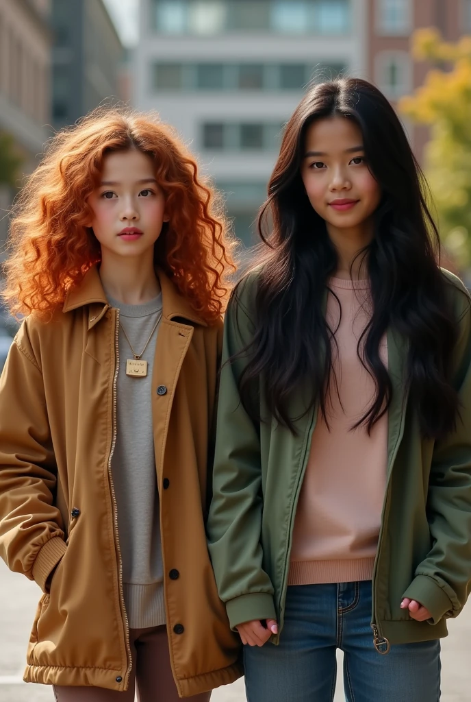 4 images of 3 girls, 1 short height long curly reddish hair, 1 medium height long black hair, 1 tall height long black hair, all in the position of heroines, in the background a big brother style reality show