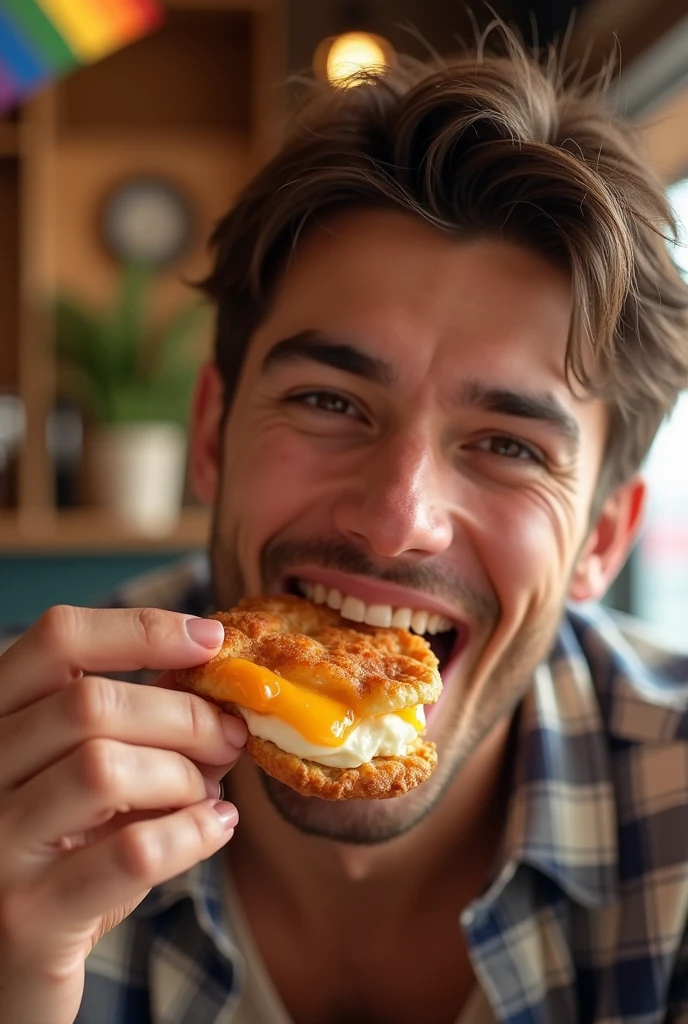 Gay eating fried pie