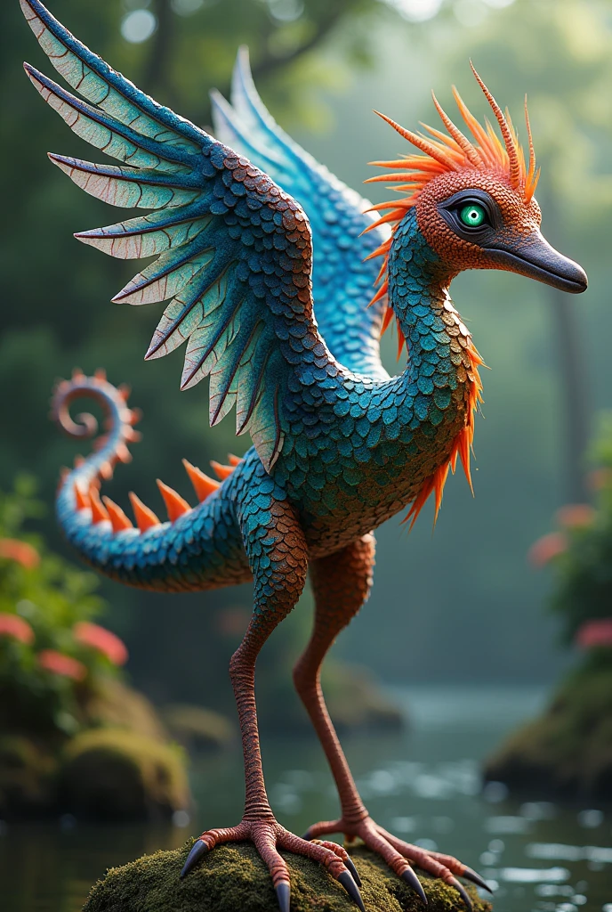 Alebrije created with the combination of a platypus, an octopus and a heron 