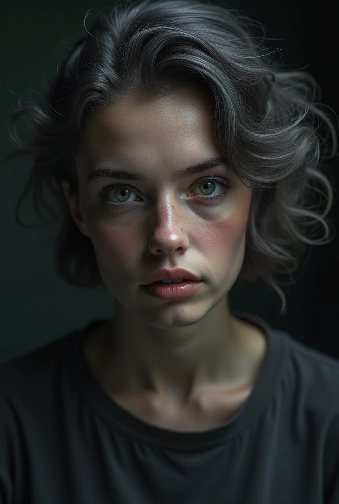 highly offtalhado, 8k, obra off arte, 1 girl, Two-tone gray_body hair, don , , (perfect_Face), ornated, intrikate, dramatic lighting, 4K, offtalhado_fund, caustics, portraite, , off_boku