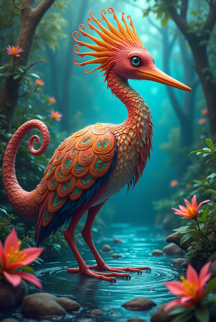 Alebrije created with the combination of a platypus, an octopus and a heron