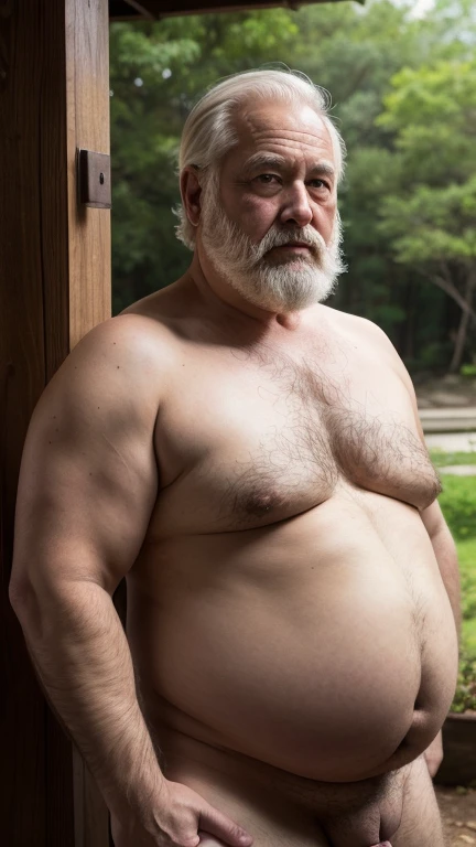 (((Solitude、Alone、individually)))、((Senescence、senile))、Wrinkles、(((one old man)))、Older、White hair、hairy pubic、Hirsutistic、very old、Beard、(((fat guy)))、Rounded、Fat、、((Obese))、Raised sexy、Pose for it、Shyness blush、No clothes、big breasts exposed cleavage、Old king style、(mtu、male people、Male、ember、ember、The male)、full view