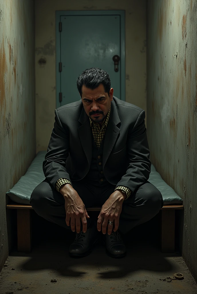 Create an image of Nicolas Maduro Moros, president of the United States, imprisoned 