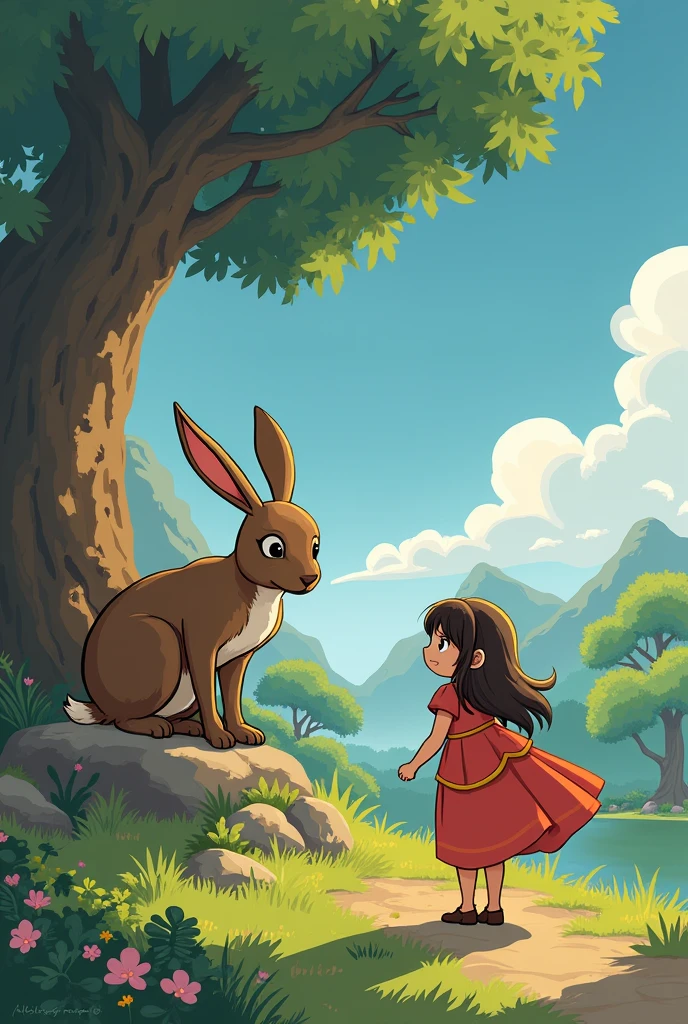 One day, Maia the girl decided to visit Arion for help, and Lino the rabbit decided to accompany her. 