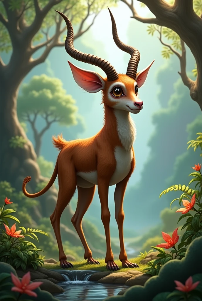 Combine a monkey and an antelope and have the text Mankylope