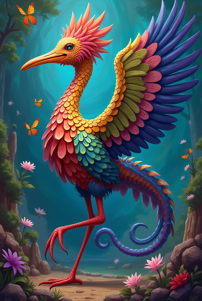 Alebrije created with a platypus, an octopus and a heron