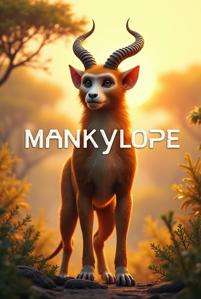 Combine a monkey and an antelope and have the text Mankylope