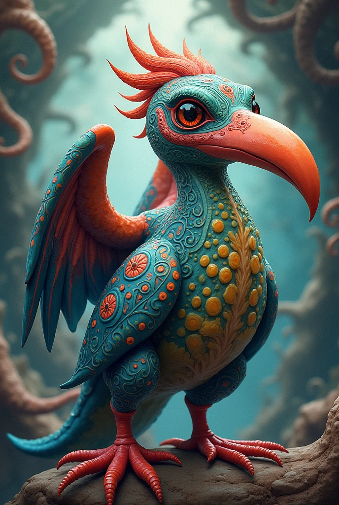 Alebrije created with a platypus, an octopus and a heron