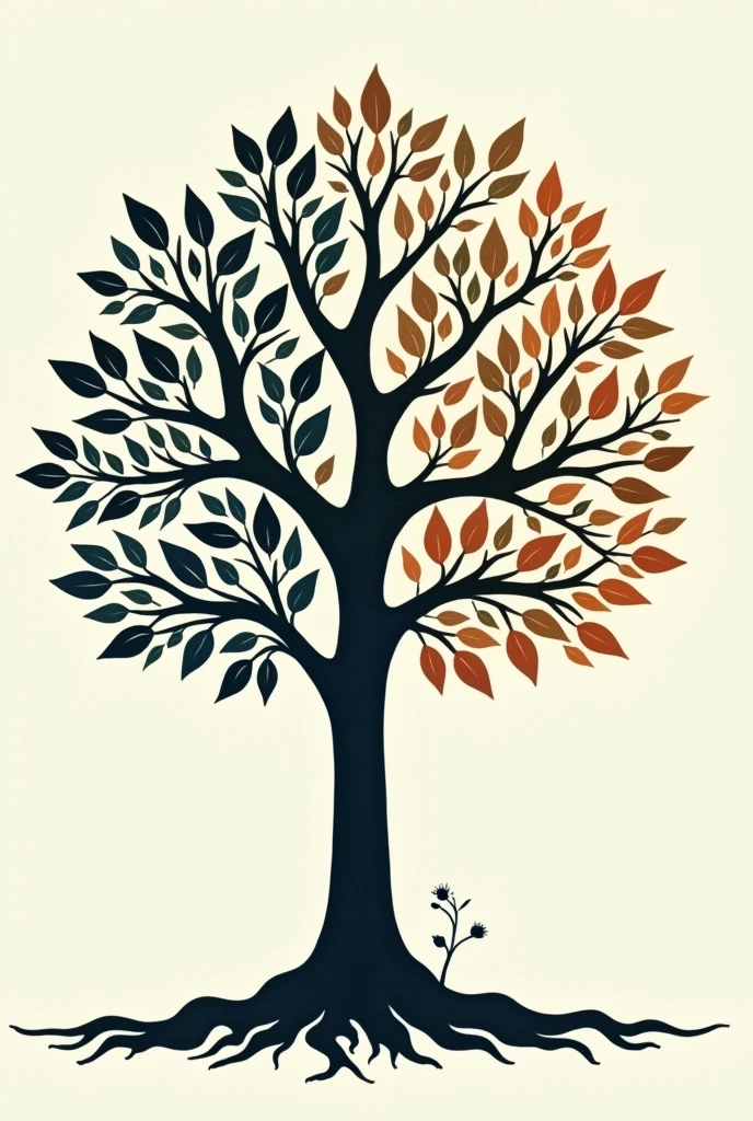 A calligram of a tree