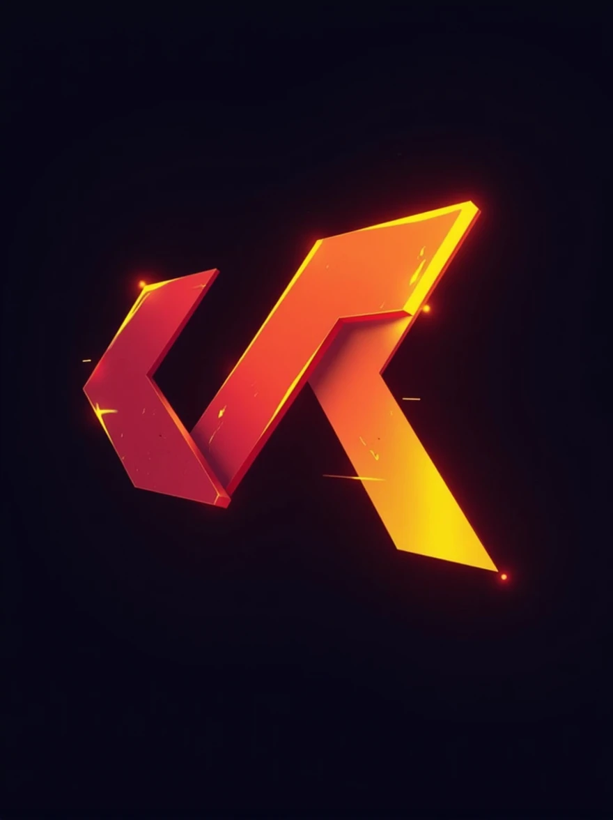 a futuristic red and yellow logo for a stats tracker website
