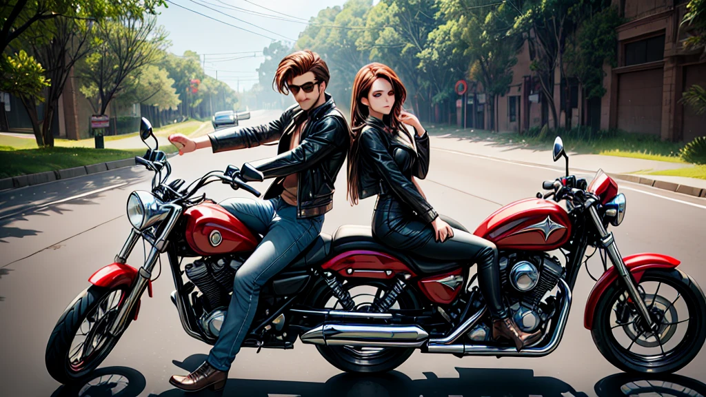 araff and his girlfriend riding a motorcycle on a road, couple pose, lovely couple, promotional movie still, movie stills, stylish, without helmet, movie stills photography, sitting on a motorcycle, very artistic pose, stylish pose, candid picture, photoshoot, by Max Dauthendey, riding a motorcycle, dynamic movie still