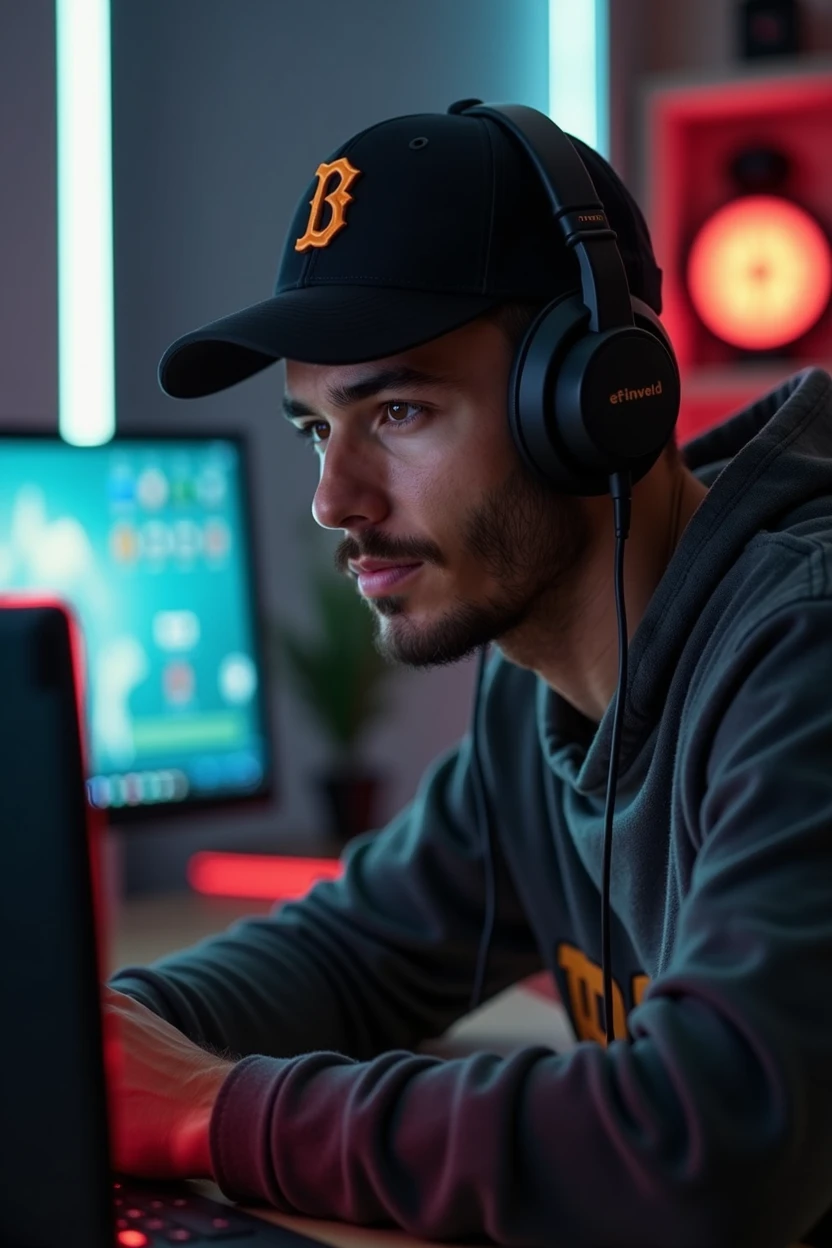 gamer wearing a cap