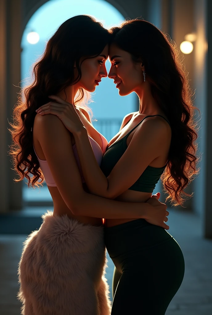  SeaArt Bot
Txt2Img
Studio
 
Two beautiful Indian women age 24 years old beautiful Indian face jhanbi kapoor and noora both sexy figure tightt large big ass large big breast pink lips black eyes detailed clevage show both wearing sexy yoga pants standing in gym both rivals sexfight stare nose to nose angrily each other hugging each other so tightly pushing each other against wall hate look in each other eyes both breathing heavily ultra HD 4k max picture 8k picture quality cinamtic picture quality ultra realistic ultra sharpe picture  Two beautiful indian woman posing, photoshoot pose, full body portrait, wearing fur saree, moonlit night, night time, winter, detailed face, cute, big eyes, iconic, photorealistic, mountain temple, detailed background, sexy thin saree, long wavy hair, cleavage, curvy body, symmetric face, masterpiece, 8k, ultra realistic