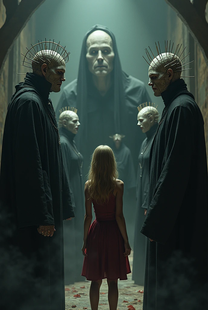 Kirsty Cotton: Who are you?
Pinhead: Explorers in the further regions of experience. Demons to some. Angels to others
Kirsty Cotton: It's just a puzzle box!
Pinhead: Oh, no. It is a means to summon us.
Kirsty Cotton: Go to Hell!
Female Cenobite: We can't, not lone.
It will tear your soul apart.
There are no limits.
Satan's done waitin'.
We have such sights to show you.
Demon to some. Angel to others