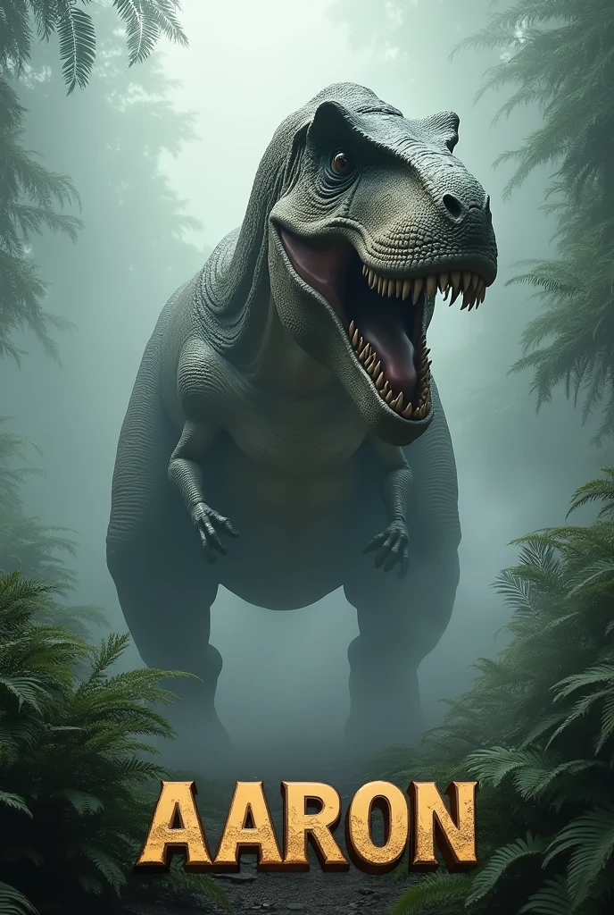 Spawn a dinosaur and have a text appear underneath that says Aaron