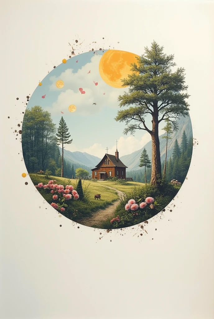 Example of a circle on a sheet of paper where inside the circle there are images that appear to be glued together that represent money, love, A house, family, I respect, gentle.

Use: It is an activity so it must be seen realistically, like a collage