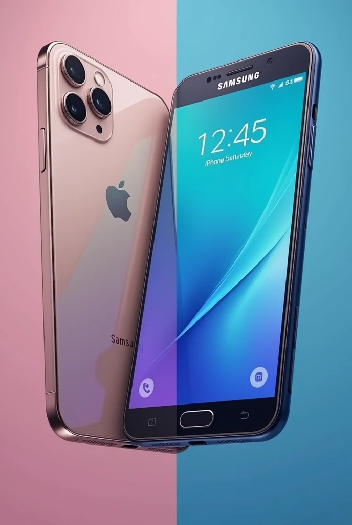 Advertising image where it mentions changes in the display of Samsung and iPhone brand cell phones