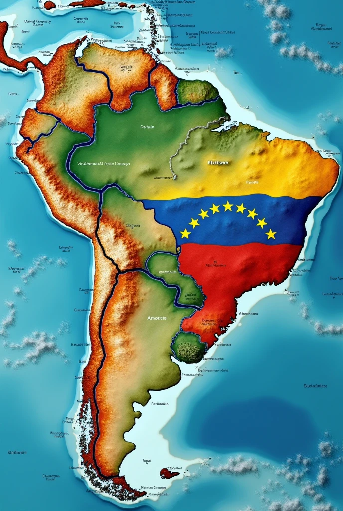 What would the map of Venezuela look like if it took over Brazilian territory? 
