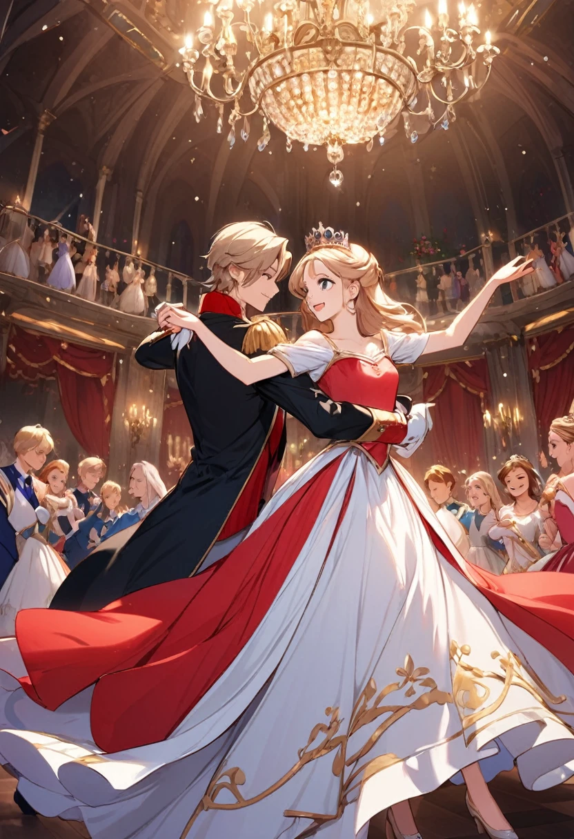 Princess and Prince, Royal, dancing, red