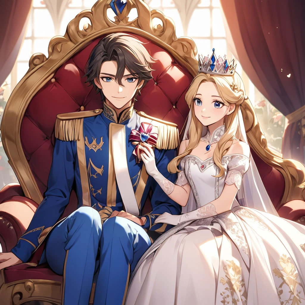 a teenage princess, a teenage prince, the king and the queen.