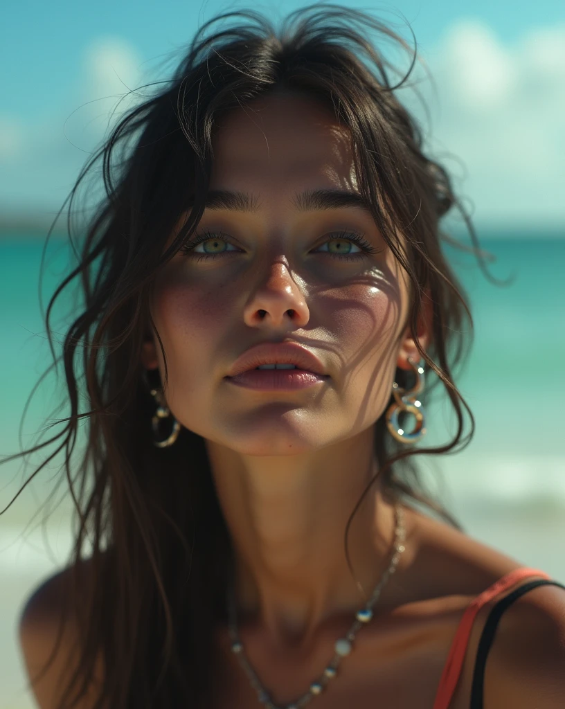 fujifilm cinematic photo of a girl on a beach, cinematic photo Jean-Michel Basquiat style (by Jean Michel Basquiat, a girl (Rachel Cook Model, detailed skin. sadistic smile)), cinematic lighting, 8k, epic scene, hyper realistic, focused, high details, unreal engine 5, cinematic, Controversial composition, Chaotic composition, volumetric lighting, HDR,by antonio j. manzanedo, style of mohrbacher, amano, satoshi kon, brian sum ,exposure blend, bokeh, cinematic look, rim light, soothing tones, hyperdetailed, low contrast, soft cinematic light, dim colors, faded, fujifilm, hyperrealism, sharp . , "Photorealism, DOF, (She cries with joy, tears from her eyes) . 35mm photograph, film, bokeh, professional, 4k, highly detailed, 35mm photograph, film, bokeh, professional, 4k, highly detailed , perfect eye, blu eye