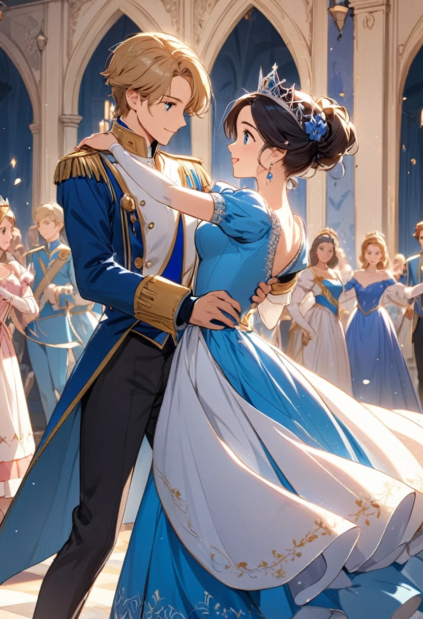 Princess and Prince, Royal, dancing, blue