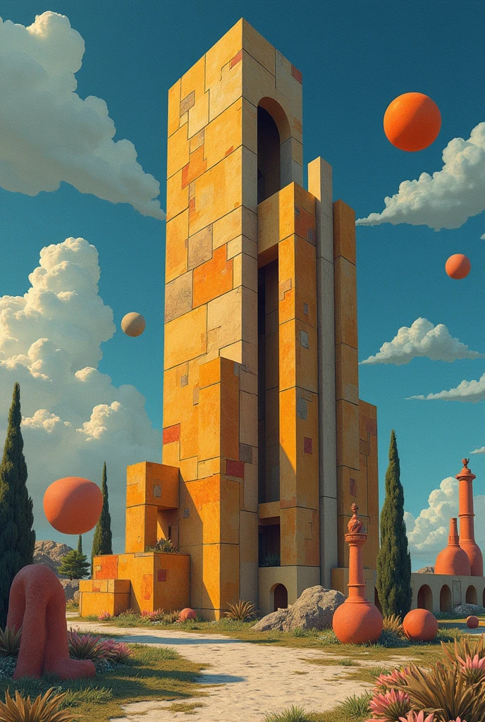 omnipotent monument that is being venerated by the sensations that it created in the style of Picasso