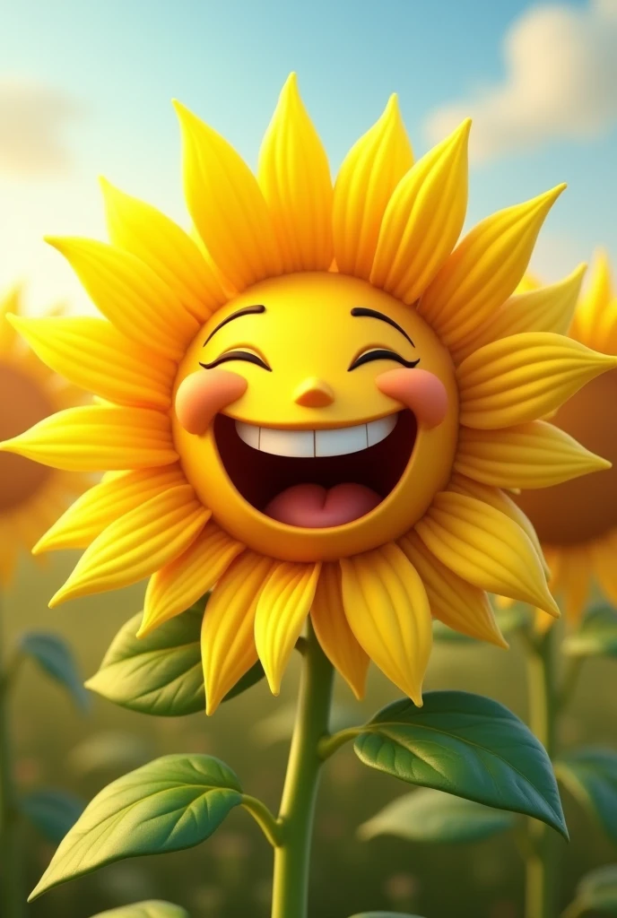 Sunflower laughing with face 