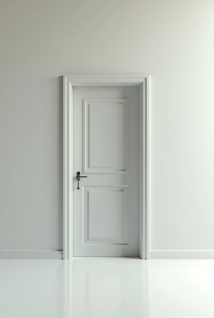 Drawing of an empty room where you can only see the door