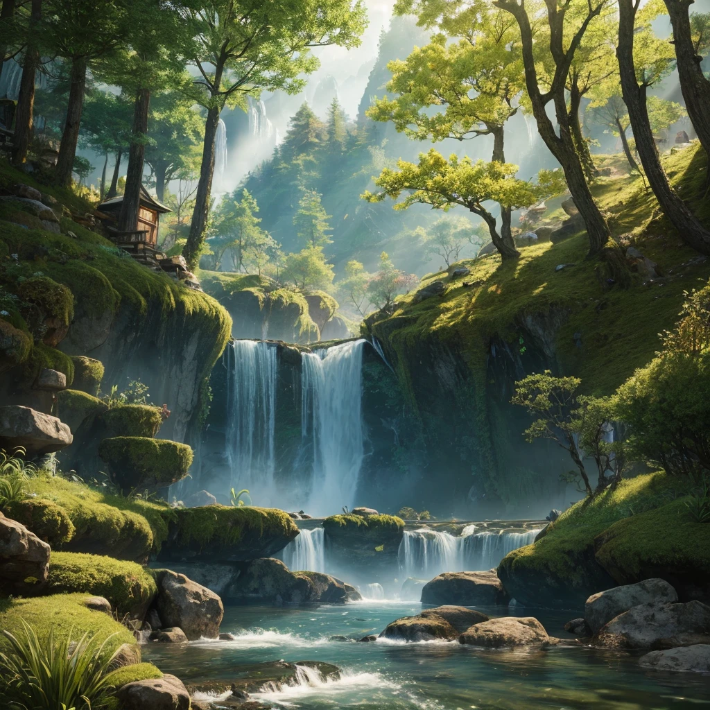 masterpiece, Highest quality, (Highly detailed CG Unity 8k wallpaper) (Highest quality), (Best illustrations), (Best Shadow) nature&#39, blue sea,delicate leaves、Mr.々Light tracking of colorful petals falling into the air, Super detailed --v6