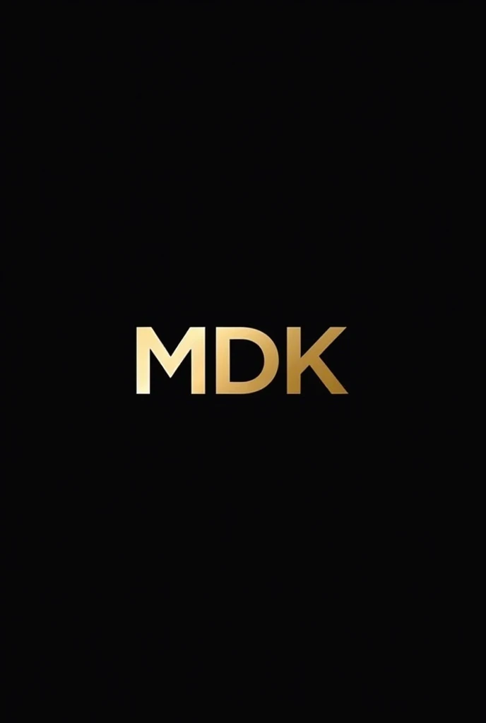 Create a logo for a company called "MDK" the black letters with the gold border and the dark background